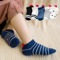 MOMISY 5 Pairs Baby Kids Girl Boys Tube Socks Toddlers Comfortable Ankel Length gifts (Love, 1 to 3 year)