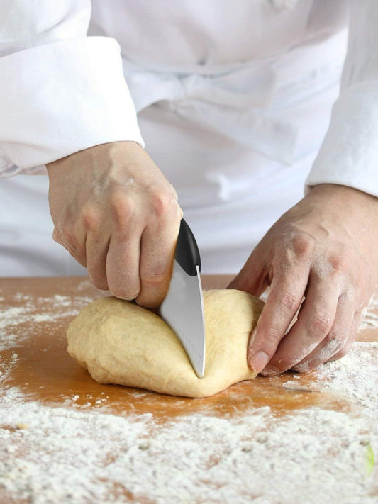 SYGA Cake Smoother with Scale Cutting Knife Utility Flour Scraping Baking Tool (Red)