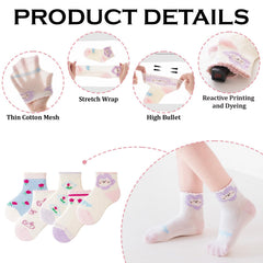 MOMISY 5 Pairs Baby kids Girl Boys Toddlers InfantmCotton Stretch Baby Socks (IN, Age, 1 Year, 3 Years, ThinBaby)
