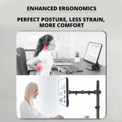 Robustt Computer PC Monitor LED TV Desk Mount Stand with Articulating Center Arm Joint | for 15" to 33" Screens Full Motion Mount | Height Adjustable | Gaming Screen - Pack of 1