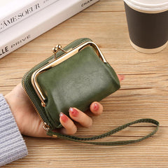 SYGA Women's Wallet Wrist Strap Short Coin Purse Coin Clip Bag Multi-Card Slot Card Holder(Green)