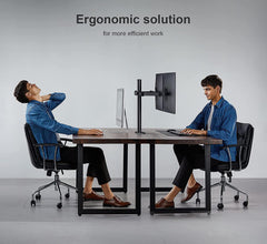SYGA Double Monitor Stand Dual Arm Desk Mount for Screen Size 10" to 30" Fully Height Adjustable Bracket Ergonomic 180 Tilt, 360 Rotation & 360 Swivel Arm - VESA Dimensions: 75x75-100x100 - Dual