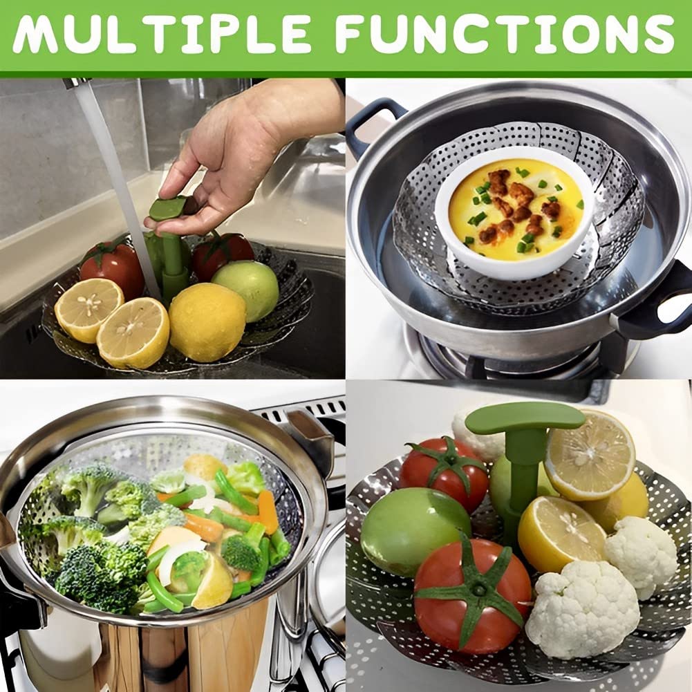 SYGA Medium Stainless Steel Steamer Basket for Vegetable/Insert for Pots, Pans steam boiling (6.5"-10")