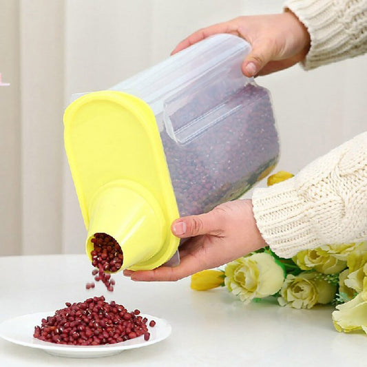 SYGA Medium Cereal Dispenser Jar 1900ml Set of 3 Multi Purpose Storage Container Idle for Kitchen-Storage Box Lid Food Rice Pasta Container(Medium,Yellow)