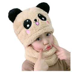SYGA Winter Kids Wool Blend Kids Cap Ear & Neck Proction Panda Red Cap for 5 Years-14 Years
