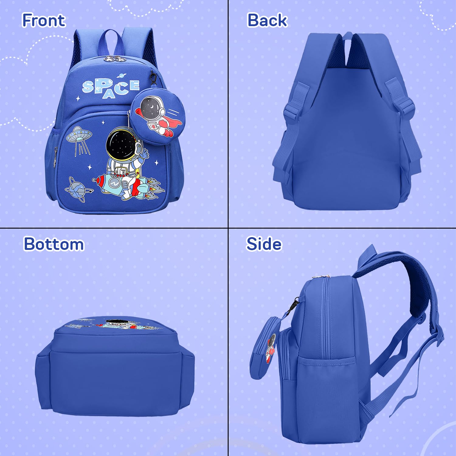 SYGA Children's Nylon Cute Cartoon Backpack with Coin Purse, Suitable for 3-6 Years Old(Bunny - Light Pink)