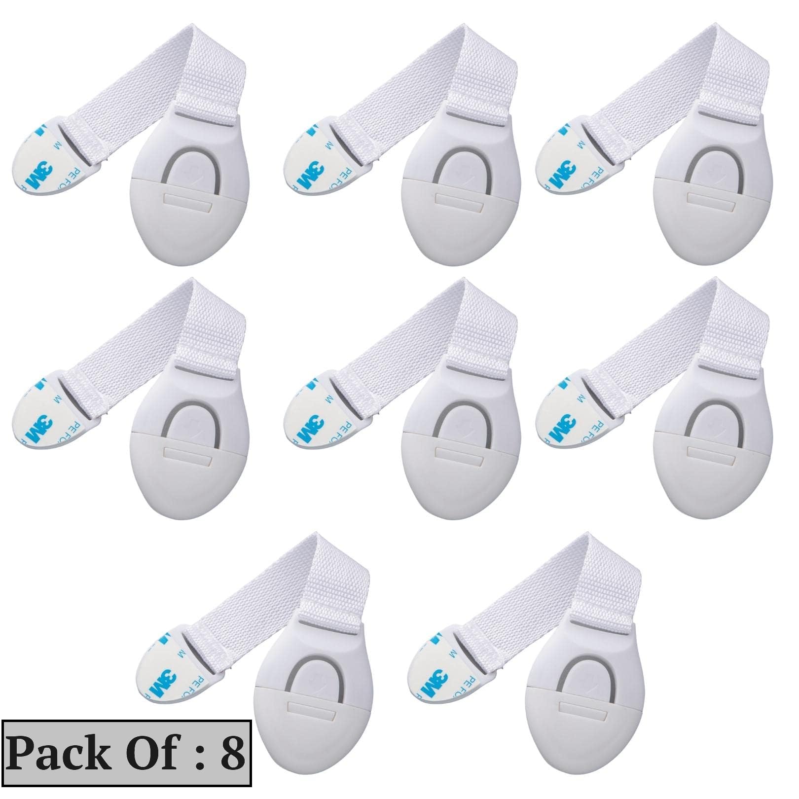 SYGA Baby Safty Locks for Infant Baby Safety Door, Drover,Lock (White) - Pack of 8