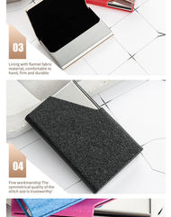 MOMISY PU Leather Professional Business Visiting Card Case Wallet Debit Credit ATM Card Holders for Men & Women (6.5 x 1.25 x 9.5 cm) (Grey)
