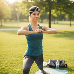MOMISY Multifunction Yoga Fitness Gym Sports Sweatband Headband Microfiber Men and Women (FB Black)