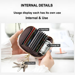 MOMISY PU Leather Women's Credit Debit Card Holder Money Wallet Purse Clutch (20 Slots Black)