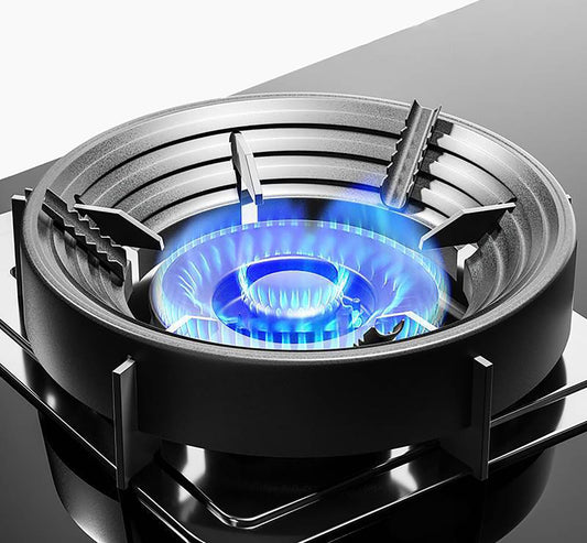 SYGA Gas Stove Fire Windproof Cover Non-Slip, Energy-Saving Stand Support Bracket (1, Black)