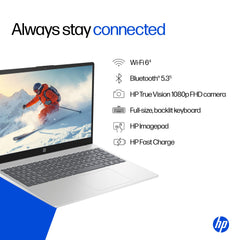 HP 15, 13th Gen Intel Core i7-1355U (16GB DDR4, 512GB SSD) FHD, Anti-Glare, 15.6’’/39.6cm, Win11, M365(1yr)* Office 24, Silver, 1.59kg, Iris Xe, FHD Camera w/Shutter, Backlit Laptop fd0468tu/fd0515tu