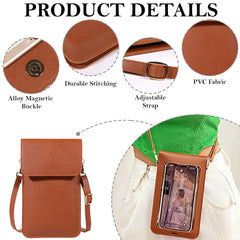 MOMISY Women Cellphone Sling Bag Card Holder Wallet Purse Clutch Handbag Crossbody Shoulder Bag for Girls (Brown)