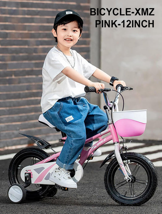 SYGA Bicycles for Kids 3-5 Years Children's Basket Bicycle Magnesium Alloy (12INCH,Pink)