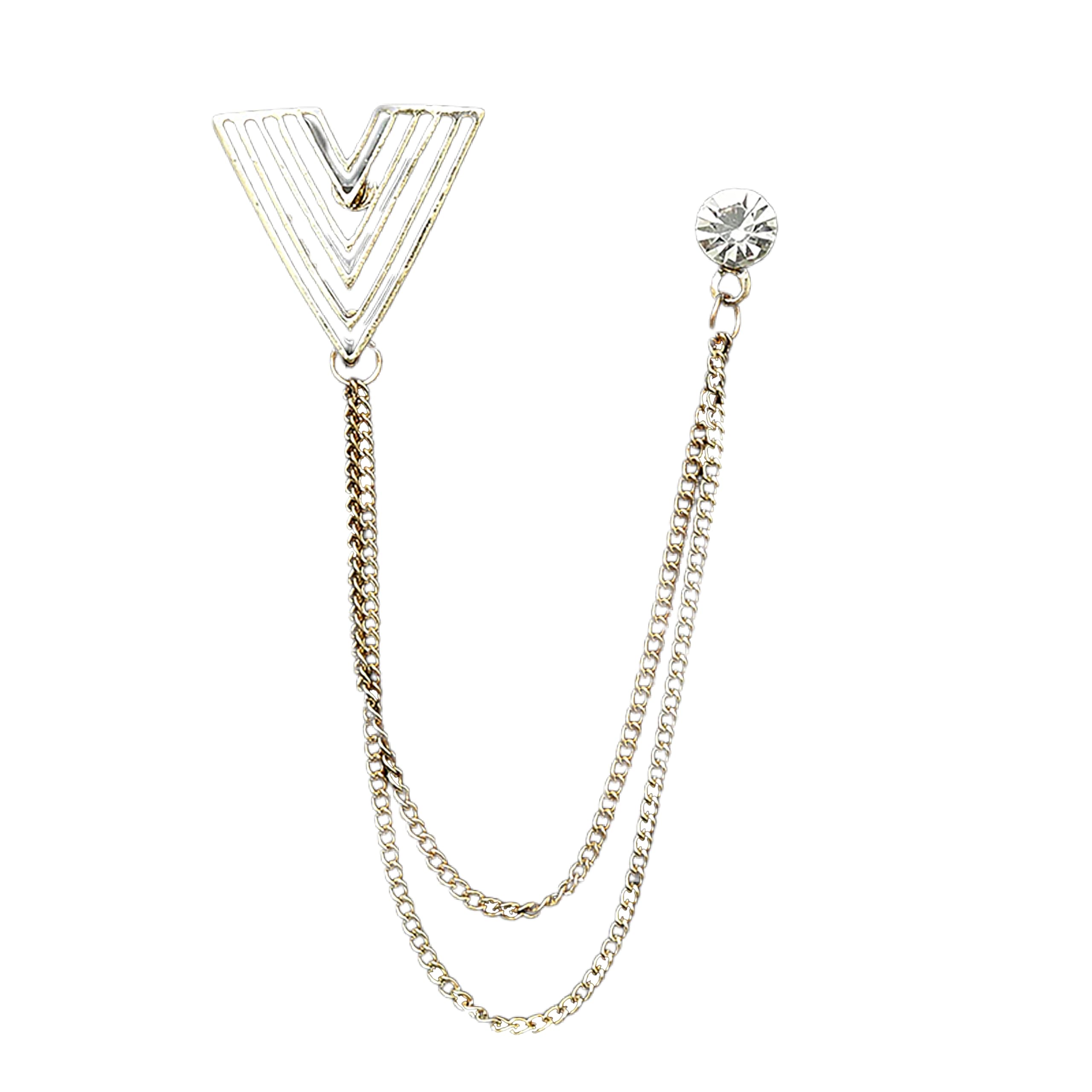 SYGA Men's Women Suit Shirt Stud Lapel Pin Chain Tassel Brooch