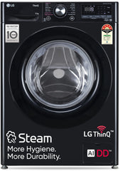 LG 12 Kg, 5 Star, AI Direct Drive Technology, Wi-Fi, Steam Fully Automatic Front-Loading Washing Machine (FHP1412Z3O, Intelligent & Convenient Fabric Care, Allergy Care, In-Built Heater, Onyx Black)