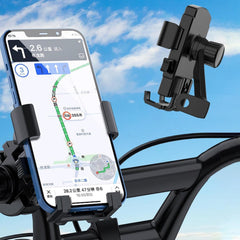 MOMISY Mobile Holder for Bike, Scooty, Motorcycle, Activa Metal Mirror Bar Mobile Phone Holder/Hook/Clamp/Stand/Mount 360° Rotatable Mobile Stand Mirror Mount