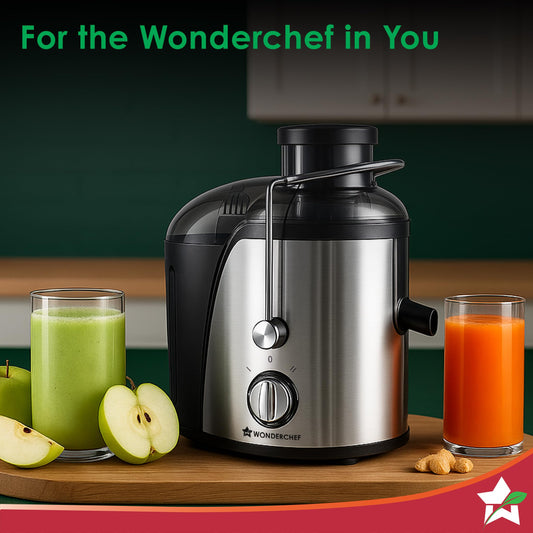 Wonderchef Venezia Centrifugal Juicer for Home | 500W | Fresh Fruit & Vegetable Juice in Seconds | Dual Speed Control | Pulp Separator for Easy Cleaning | Wide Feeding Mouth | 2-Year Warranty