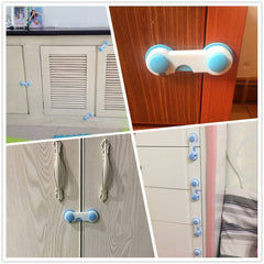 SYGA 8 Pcs Baby Safety Locks | Child Proof Cabinets, Drawers, Appliances, Toilet Seat, Fridge and Oven | Tools Not Required | Uses Dual Adhesive Tape and Latch System (Blue)