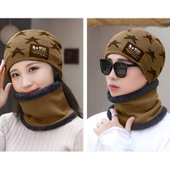 MOMISY Kids Winter Hat and Scarf Set, 2Pcs Warm Knit Beanie Cap and Scarf for 5-10 Years Old Boys and Girls (Khaki S)