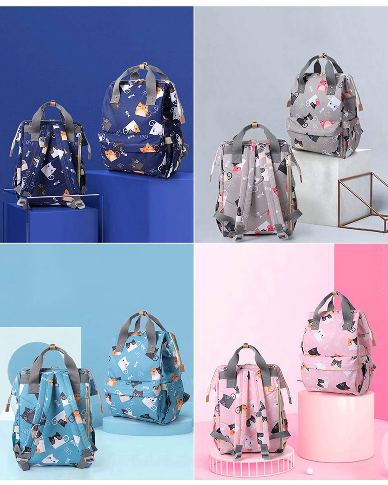 SYGA Diaper Bag Mother Bag Multi-Function Nappy Backpack Bag Organizer for Travel Diaper Bag (Dark Blue)