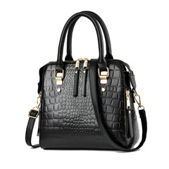 SYGA Women Elegant Crocodile Pattern Shell Handbag –Tote with Adjustable Strap