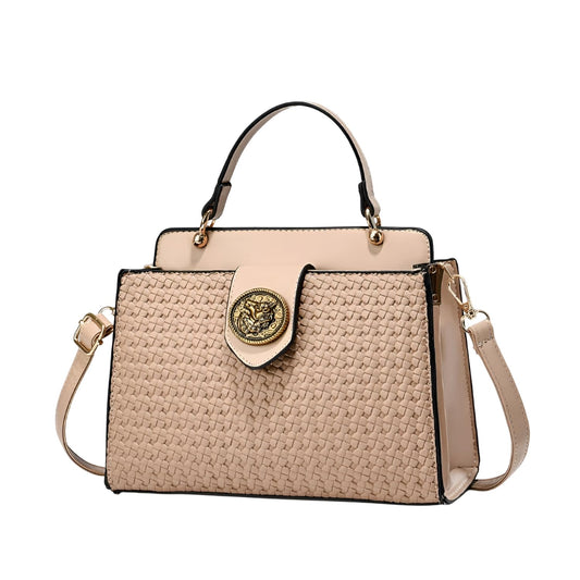 SYGA Women Elegant Contrast Color Handbag – Stylish Top-Handle Shoulder Bag for