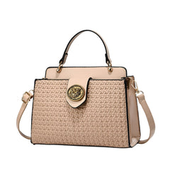 SYGA Women Elegant Contrast Color Handbag – Stylish Top-Handle Shoulder Bag for