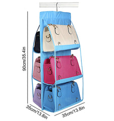Syga Hanging Handbag Organizer Dust-Proof Storage Holder Bag Wardrobe Closet for Purse Clutch with 6 Larger Pockets(Green)