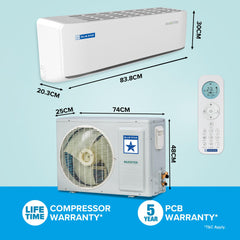 Blue Star 1 Ton 5 Star, Wi-Fi Smart Inverter Split AC (Copper,Convertible 5 in 1 Cooling, AI Pro, Voice Command, DigiQ Hepta Sensors, 4 Way Swing, ID512ZNURS, White)