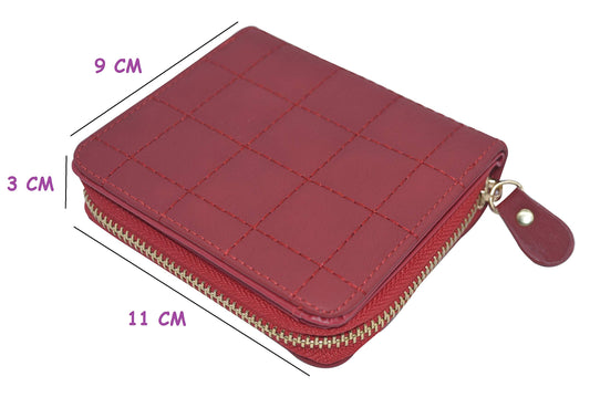 SYGA Black/PU Leather/Square Design/Bifold Wallet/Card Holder/Clutch/Purse for Women/Ladies/Female/Size: 11 * 9 cm
