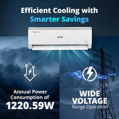 Voltas 243V Vectra Elite 2 ton 3 star inverter Split AC|4-IN-1 Adjustable mode|Energy Efficient|High ambient Cooling-cools even at 52Â°C|Anti dust filter with Anti-microbial coating|Copper Coil| White