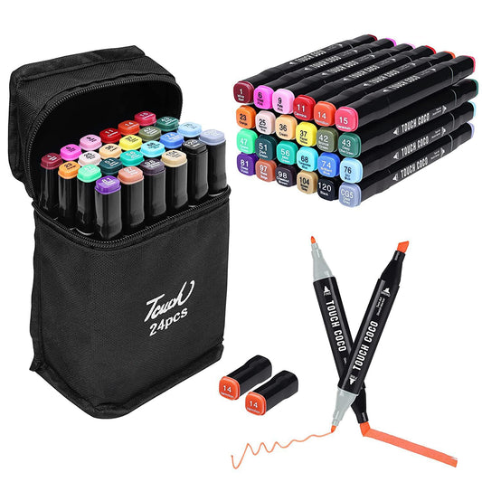 SYGA 168 Graphic Marker Set, Dual Tips Blender Art Markers for Drawing Sketching Coloring Artist Pens and Underlining, Professional Permanent Sketch Markers for Kids and Adult (Multicolor)
