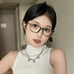 SYGA Anti-Blue Ultra Light Reading Glasses For The Elderly Reading Fashion Pattern Glasses(Purple frame)