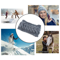 Momisy Knitted Winter Twist Woolen Warm Headband Cold Weather Hair Accessories Head Wrap Winter Designer Headbands for Women & Men- Grey