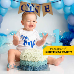 SYGA I am One Banner for Birthday Decorative Party Photo Props Banner[Anchor Theme]