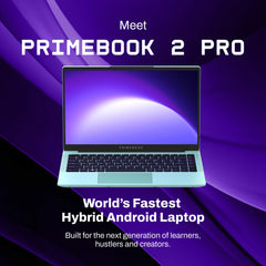 Primebook 2 Pro 2025 (New Launch) | 8GB RAM, 128GB UFS Storage | 14.1-Inch FHD IPS Display | 14 Hours Battery | MediaTek Helio G99 | Android 15 (PrimeOS 3.0) | Backlit Keyboard | in-Built AI (Aqua)