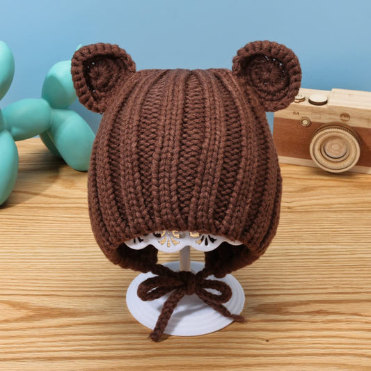 MOMISY Baby's Wool Beanie (MOMISY_Brown_6 Months-18 Months)