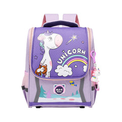 SYGA Children's Unicorn Print Schoolbag, Waterproof Oxford Cloth Backpack, Suitable for Ages 3-7 Years (Watermelon Red)