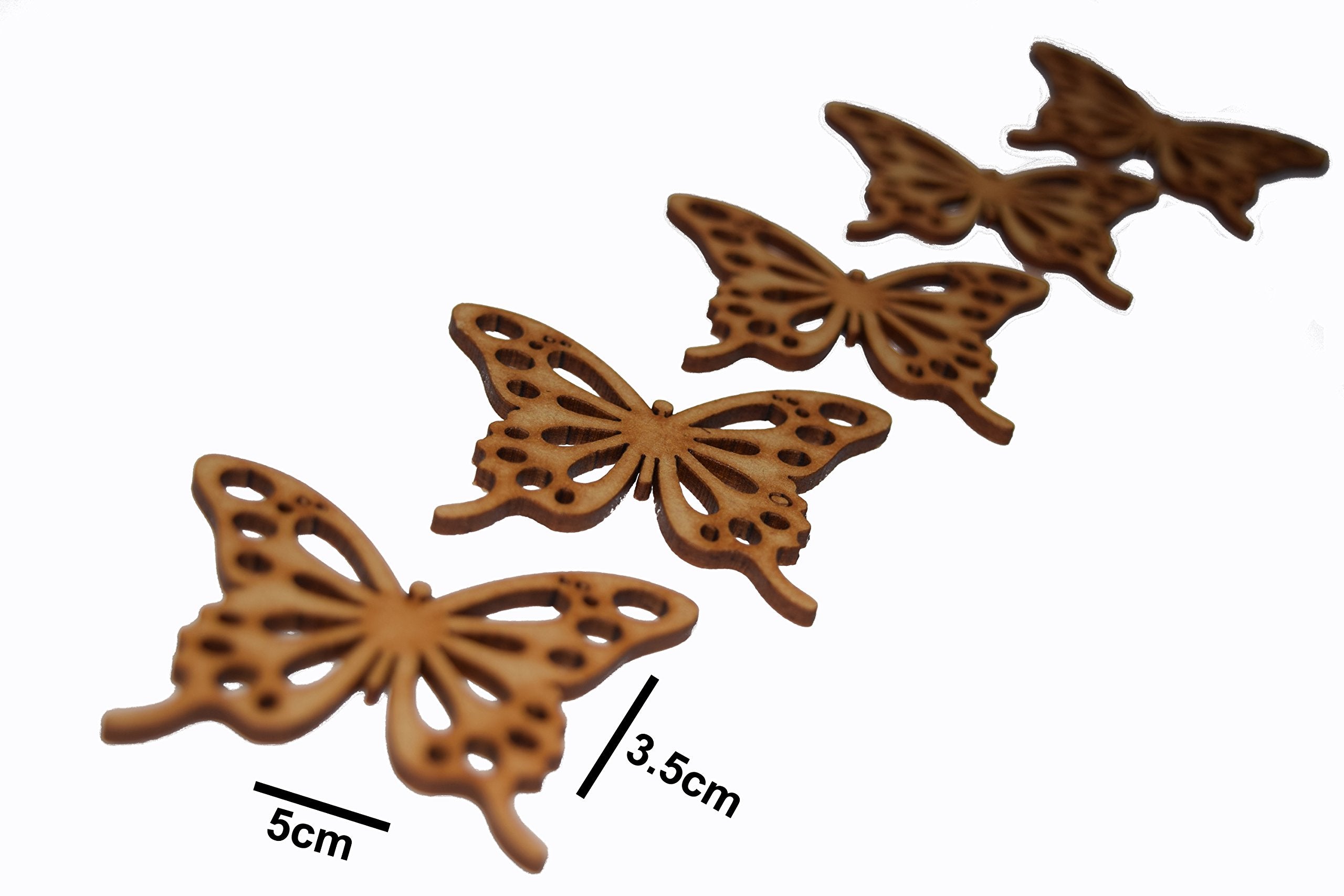 Syga Set of 4 Butterfly Scrapbook Decorative Wood Craft Items