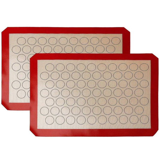Syga Reusable Silicone Non-Stick Cookies Baking Mats for Moulds and Rolls, for Making Bread, Cakes, Macaroni, Buns and Loaves, Black, 2 Pieces