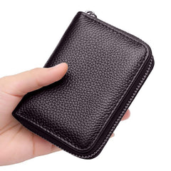 MOMISY PU Leather Credit Debit Card Holder Wallet Card Case ID Case Organizer Holder Zipper Wallet Coin Purse for Men & Women (20 Slots PVC Brown)