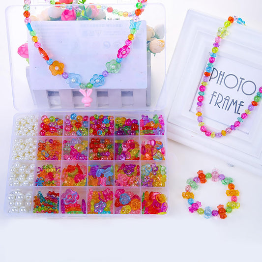 SYGA Beads for Kids Crafts Children's Jewelry Making Kit DIY Bracelets Necklace Hairband and Rings Craft Kits Birthday for 4, 5, 6, 7-Year-Old Little Girls-Multicolor (DIYBeadsSet-13)