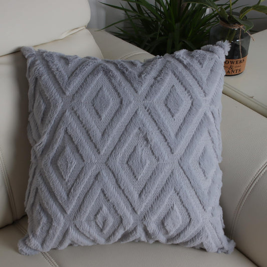 MOMISY Corduroy Cushion Throw Pillow Covers, Diamond, 45 x 45 cm, 18 x 18 inch (2, Grey2)