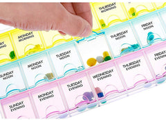 SYGA Pill Box with 7 Day Weekly Daily Pill Box Portable Tablet Container Organiser Medicine Dispenser Storage Travel Pill Holder Case