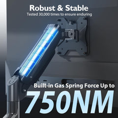 BONTEC Single Monitor Arm Desk Mount for 13-34 Inch Screens, Adjustable Gas Spring Arm with Tilt, Swivel, Rotation, VESA 75x75mm 100x100mm, Holds up to 19.8lbs, C-Clamp & Grommet Base, Ergonomic Stand