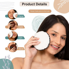 MOMISY Reusable Makeup Remover Cleansing Pads | Easily Removes Stubborn Face & Eye Makeup | Multifunctional, Safe for Oily, Dry or Sensitive skin | Pack of 4