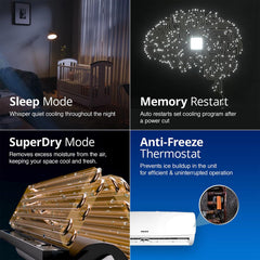 Voltas 1.5 Ton 3 Star, Fixed Speed Split AC (Copper, LED Display, Anti-dust Filter, 183 Vectra Elegant, White)