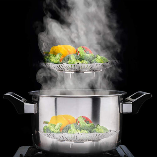 SYGA Stainless Steel Vegetable Steamer Basket/Insert for Pots, Pans, Crock Pots & More. 6.3" to 10.3"