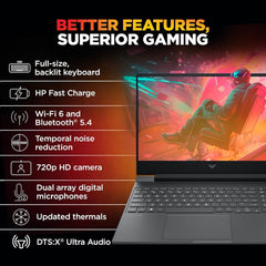 HP Victus, AMD Ryzen 7 7445HS, 4GB RTX 2050, 16GB DDR5(Upgradable) 512GB SSD, FHD, 144Hz, 300 nits, IPS, 15.6''/39.6cm, Win11, M365* Office24, Mica Silver, 2.29kg, fb3123AX, Backlit, Gaming Laptop